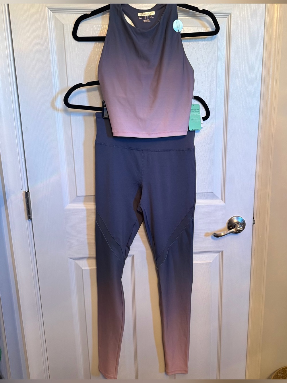 Women’s Ombre High-Waist Top & Leggings set in Mauve-Pink